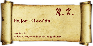 Major Kleofás névjegykártya